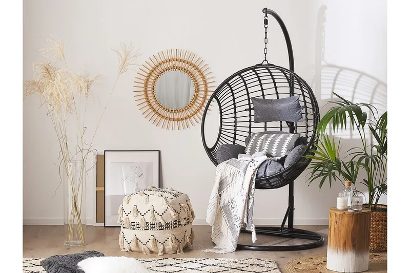 Hyvena Hängstol Utomhus med Stativ - Svart - Utemöbler - Utestol & trädgårdsstol - Hängstol utomhus