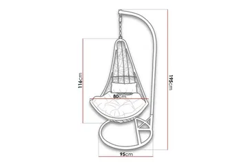 Kintore Hängstol Utomhus 95 cm - Grå - Utemöbler - Utestol & trädgårdsstol - Hängstol utomhus