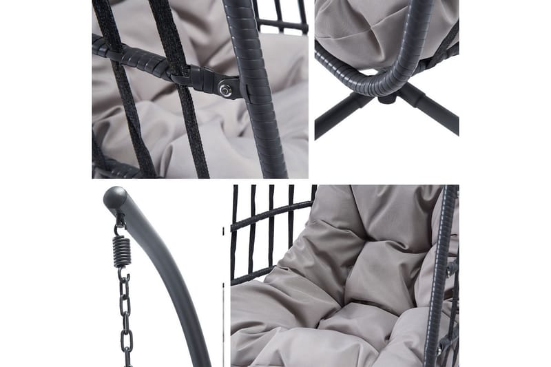 Kintore Hängstol Utomhus - Hängfåtölj - Hänggunga med stativ till balkong uteplats 92 cm - Svart - Utemöbler - Utestol & trädgårdsstol - Hängstol utomhus