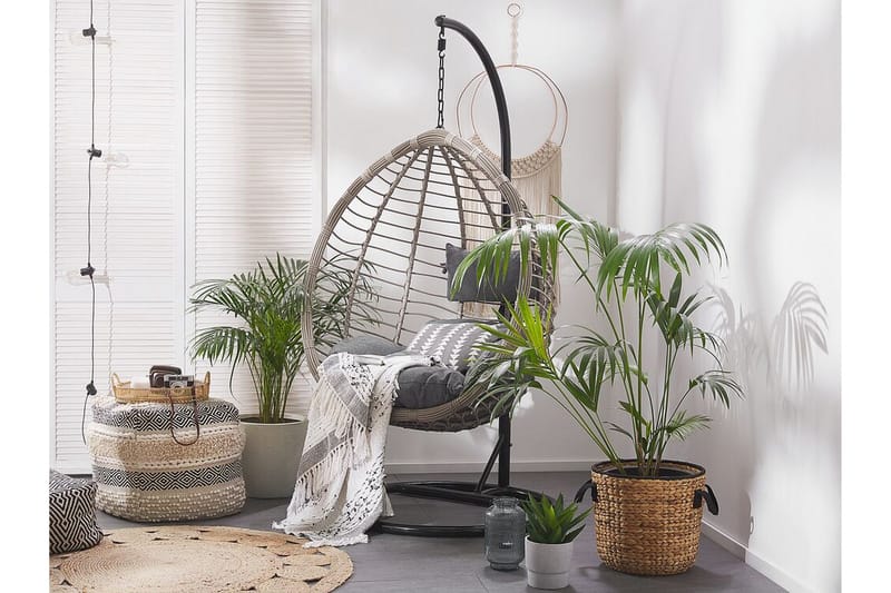 Parylak Hängstol Utomhus med Stativ - Grå - Utemöbler - Utestol & trädgårdsstol - Hängstol utomhus