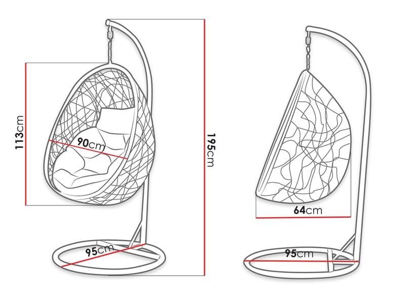 Solvero Hängstol utomhus - beige - Utemöbler - Utestol & trädgårdsstol - Hängstol utomhus - Hängstol med stativ