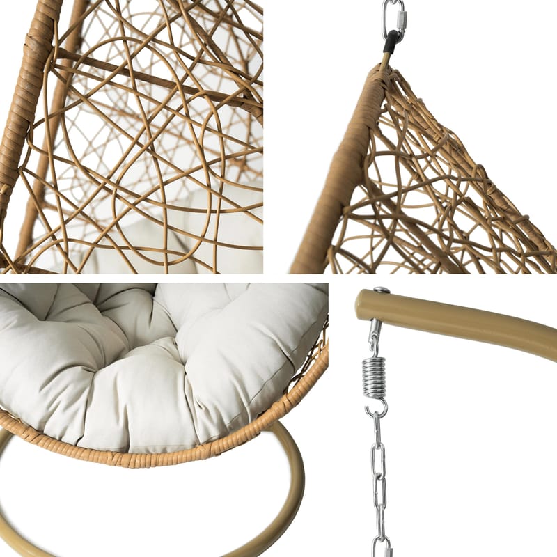 Solvero Hängstol utomhus - beige - Utemöbler - Utestol & trädgårdsstol - Hängstol utomhus - Hängstol med stativ