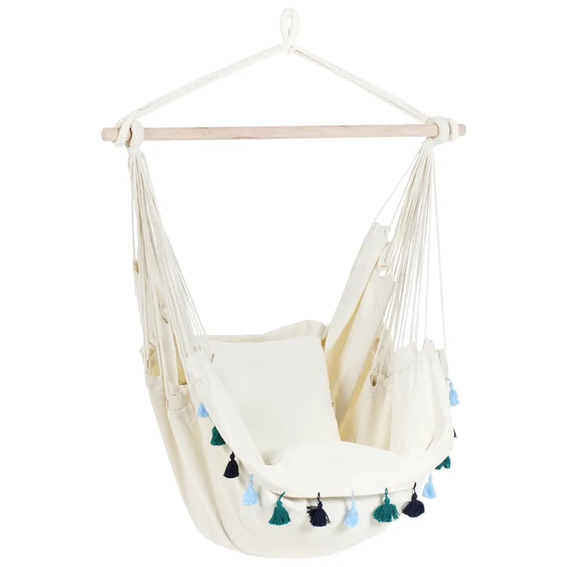 Hängstol utomhus Varena Bomull, Beige/Blå