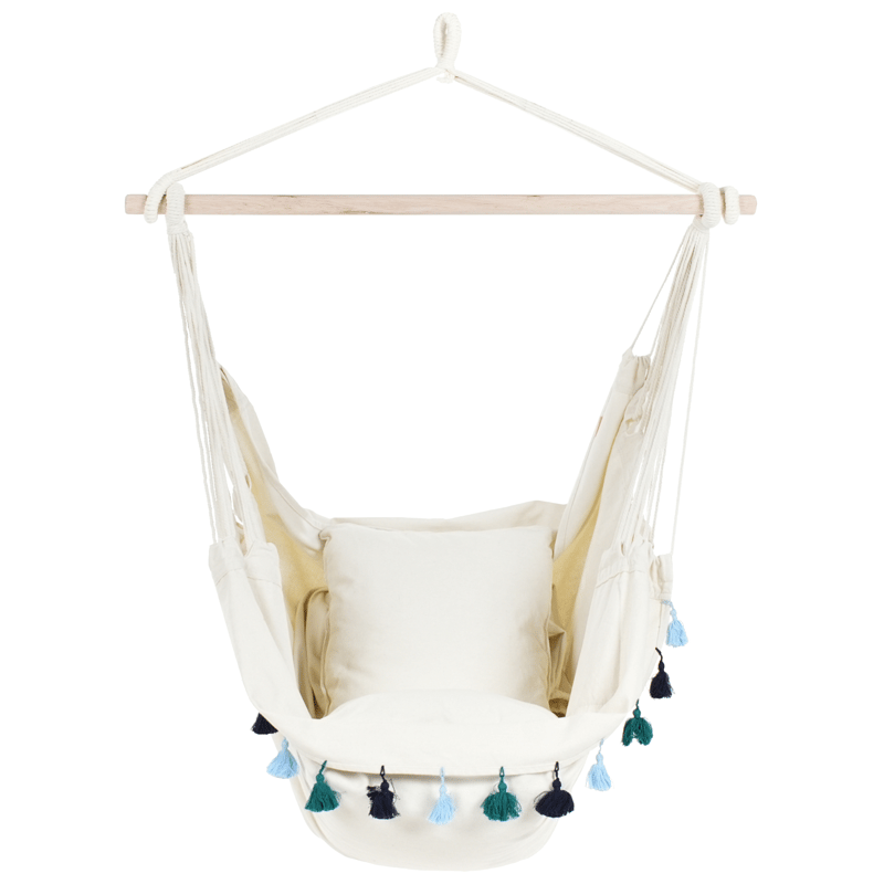 Hängstol utomhus Varena Bomull - Beige/Blå - Utemöbler - Utestol & trädgårdsstol - Hängstol utomhus