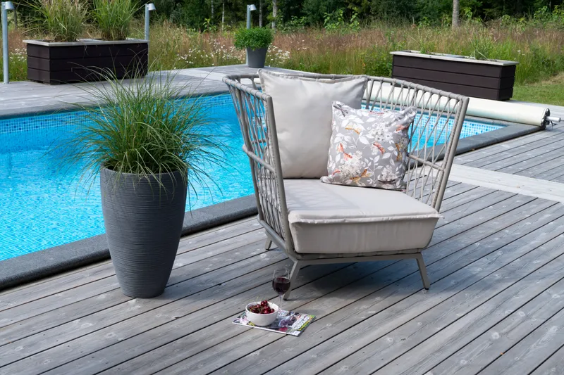 Hillerstorp Jet Set Fåtölj Lounge - Beige - Utemöbler - Utestol & trädgårdsstol - Utefåtölj & loungefåtölj