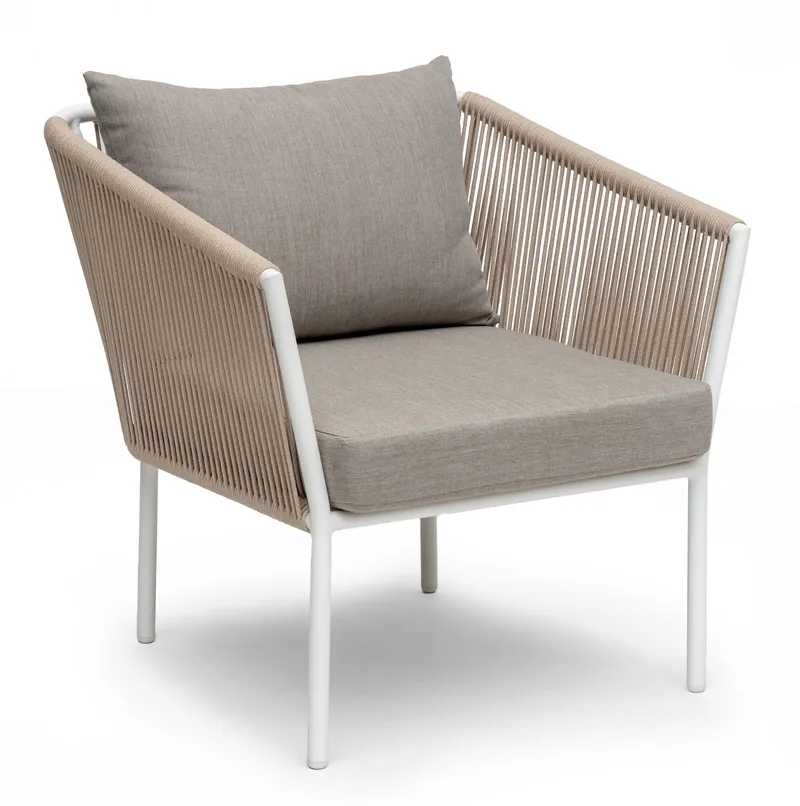 Hillerstorp Lersund Utefåtölj Vit/Beige - Vit/Beige - Utemöbler - Utestol & trädgårdsstol - Utefåtölj & loungefåtölj