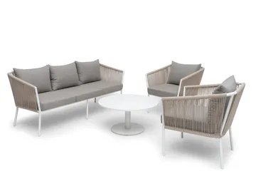 Hillerstorp Lersund Utefåtölj Vit/Beige - Vit/Beige - Utemöbler - Utestol & trädgårdsstol - Utefåtölj & loungefåtölj
