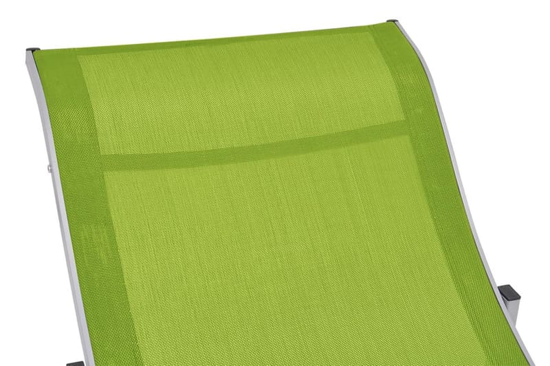 Hopfällbara solsängar 2 st grön textilene - Grön - Solsäng & Solvagnar