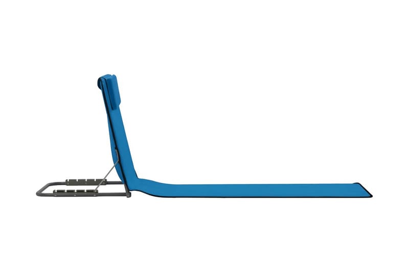 Hopfällbara strandmattor 2 st stål och tyg blå - Blå - Solsäng & Solvagnar