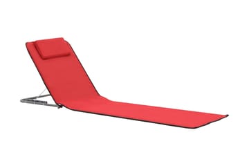 Hopfällbara strandmattor 2 st stål och tyg röd