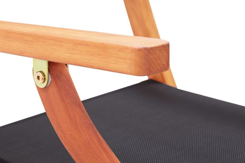 Hopfällbara trädgårdsstolar 2 st svart eukalyptusträ textile - Svart - Positionsstol