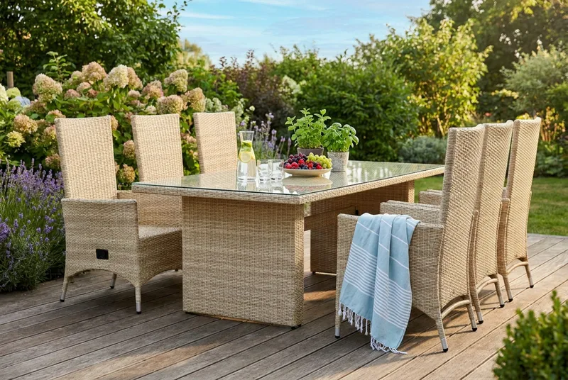 Jenny Fällbar fåtölj utomhus - Matstol ute i konstrotting - Beige - Utemöbler - Utestol & trädgårdsstol - Utefåtölj & loungefåtölj