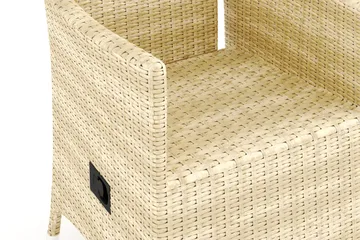 Jenny Fällbar fåtölj utomhus - Matstol ute i konstrotting - Beige - Utemöbler - Utestol & trädgårdsstol - Utefåtölj & loungefåtölj