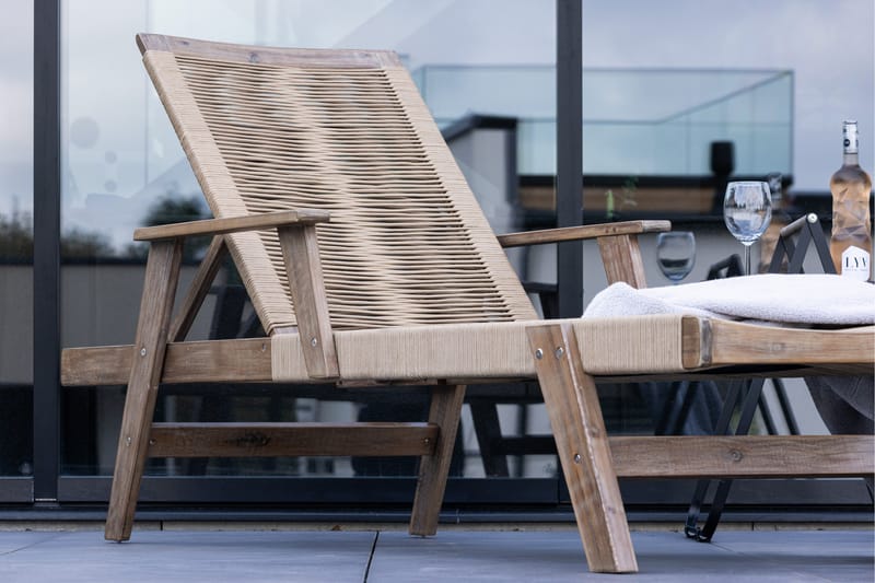 Little John Solstol 200x72 cm - Brun - Utemöbler - Utestol & trädgårdsstol - Solstolar