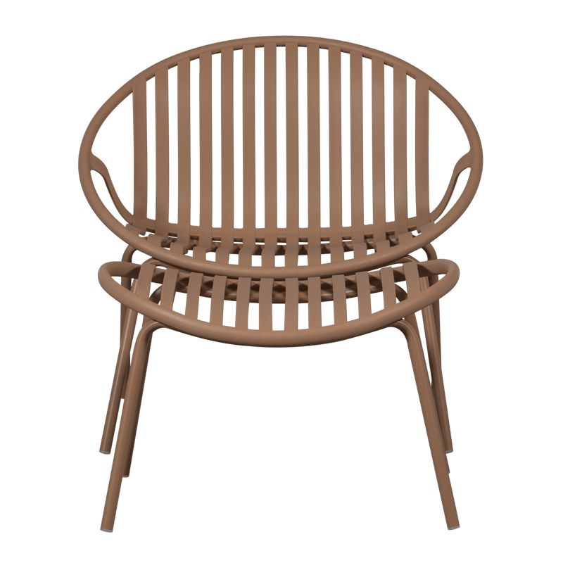 Loungestol + Pall Bruce Utomhus - Laxrosa - Utemöbler - Utestol & trädgårdsstol - Utefåtölj & loungefåtölj