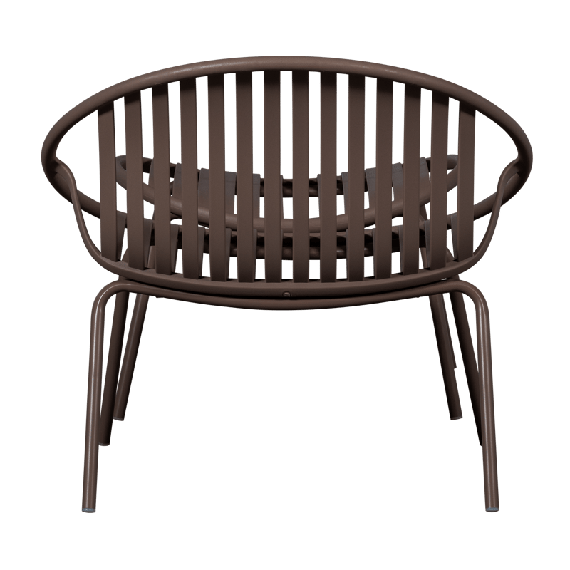 Loungestol + Pall Bruce Utomhus - Lila/Brun - Utemöbler - Utestol & trädgårdsstol - Utefåtölj & loungefåtölj