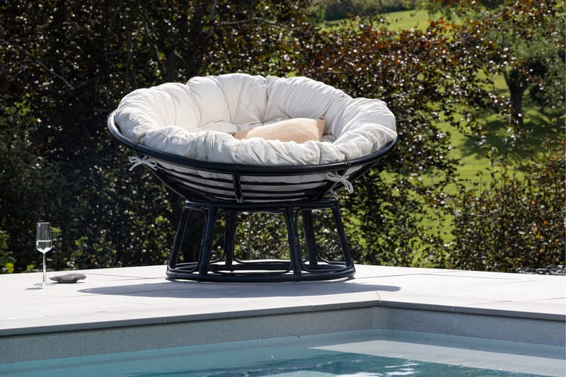 Loungestol Bonnie - Svart/Vit - Utemöbler - Utestol & trädgårdsstol - Utefåtölj & loungefåtölj