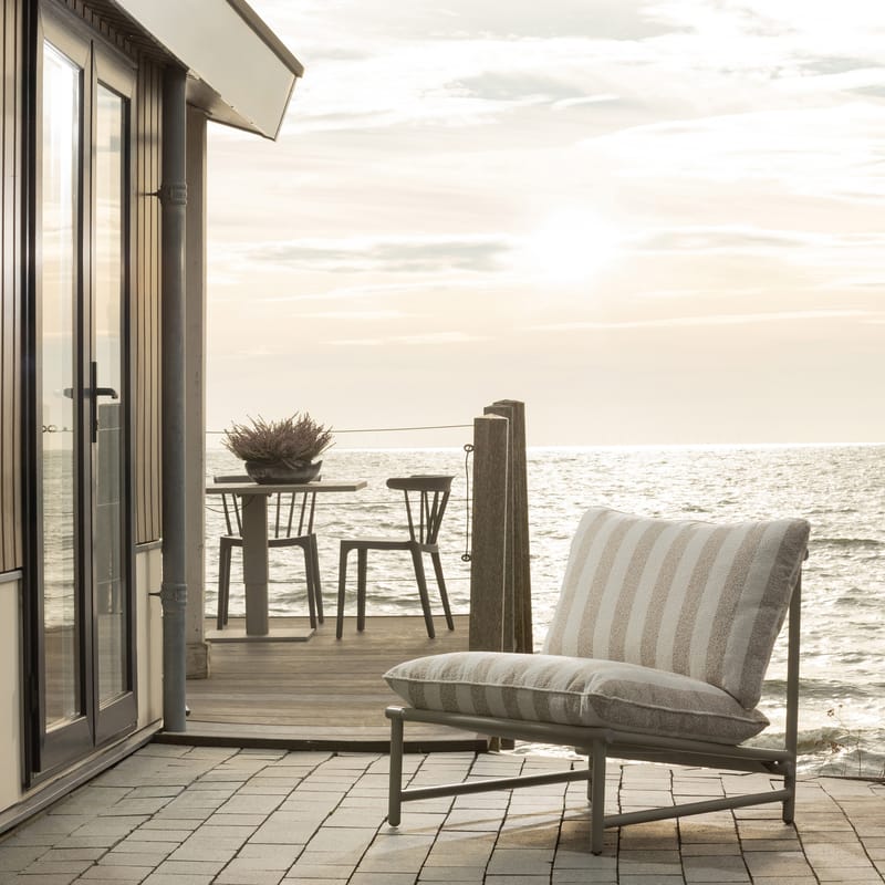 Loungestol Elvo 82 cm Utomhus - Sand/Vit - Utemöbler - Utestol & trädgårdsstol - Utefåtölj & loungefåtölj