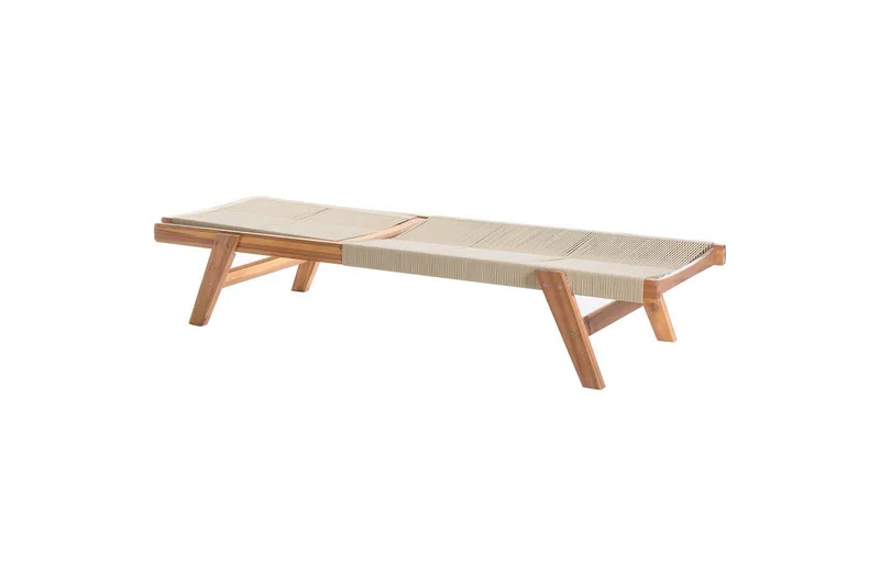 Loungestol Prossedi Beige/ljust trä - Beige/ljust trä - Utemöbler - Utestol & trädgårdsstol - Solsäng & Solvagnar