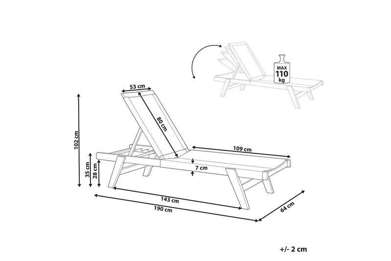Loungestol Prossedi Grönt/ljust trä - Grönt/ljust trä - Utemöbler - Utestol & trädgårdsstol - Solsäng & Solvagnar
