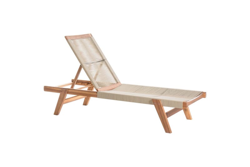 Loungestol Prossedi Beige/ljust trä - Beige/ljust trä - Utemöbler - Utestol & trädgårdsstol - Solsäng & Solvagnar