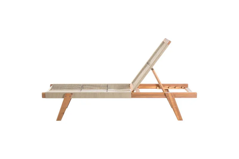 Loungestol Prossedi Beige/ljust trä - Beige/ljust trä - Utemöbler - Utestol & trädgårdsstol - Solsäng & Solvagnar