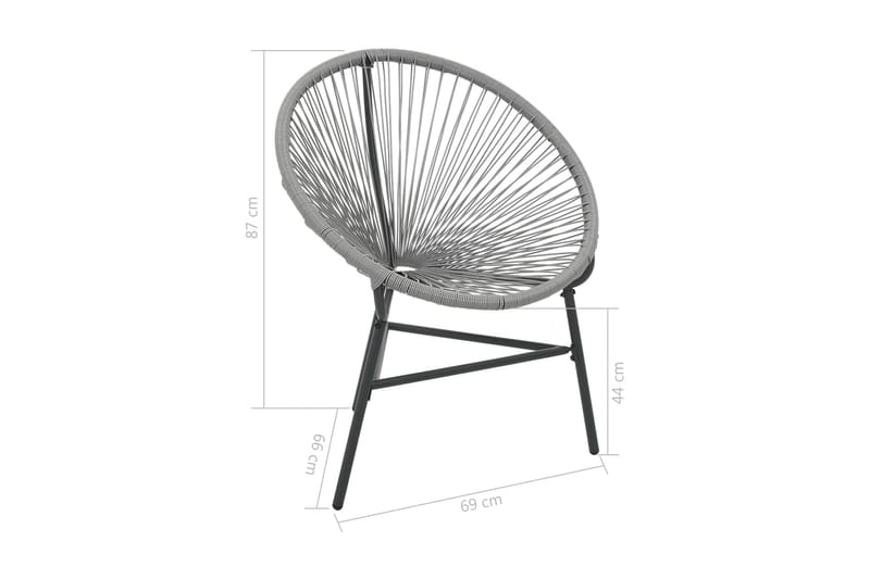 Månstol för trädgården konstrotting grå - Grå - Loungestol utomhus - Utefåtölj & loungefåtölj