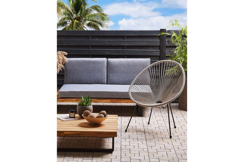 Maniwaki Utefåtölj - Grå/Svart - Utemöbler - Utestol & trädgårdsstol - Utefåtölj & loungefåtölj