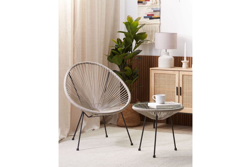 Maniwaki Utefåtölj - Grå/Svart - Utemöbler - Utestol & trädgårdsstol - Utefåtölj & loungefåtölj