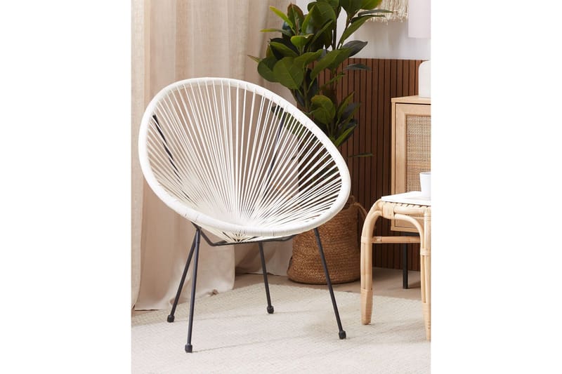 Maniwaki Utefåtölj - Vit/Svart - Utemöbler - Utestol & trädgårdsstol - Utefåtölj & loungefåtölj