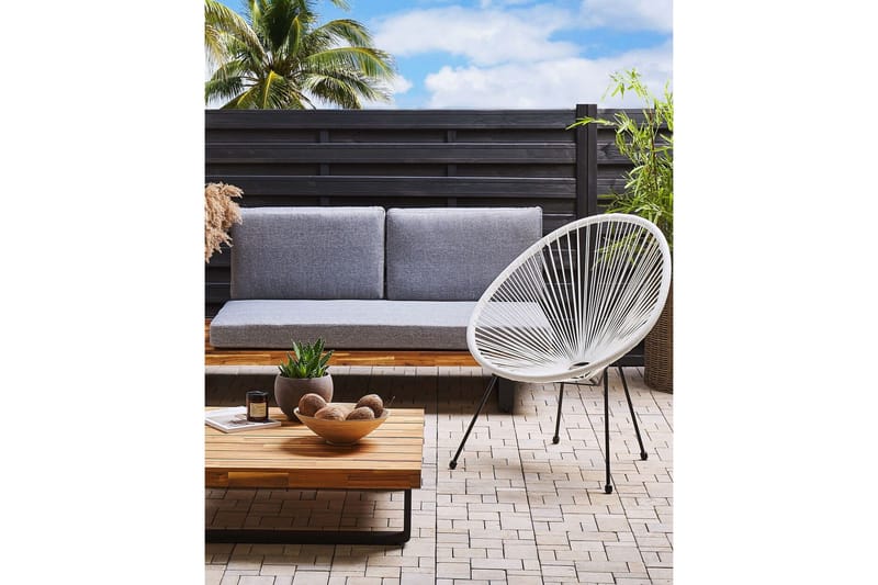 Maniwaki Utefåtölj - Vit/Svart - Utemöbler - Utestol & trädgårdsstol - Utefåtölj & loungefåtölj