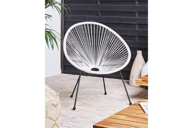 Maniwaki Utefåtölj - Vit/Svart - Utemöbler - Utestol & trädgårdsstol - Utefåtölj & loungefåtölj