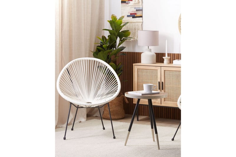 Maniwaki Utefåtölj - Vit/Svart - Utemöbler - Utestol & trädgårdsstol - Utefåtölj & loungefåtölj