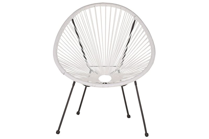 Maniwaki Utefåtölj - Vit/Svart - Utemöbler - Utestol & trädgårdsstol - Utefåtölj & loungefåtölj