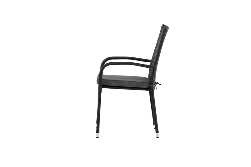 Anna Karmstol Utomhus Stapelbar Svart - Venture Home - Utemöbler - Utestol & trädgårdsstol - Matstol & karmstol utomhus