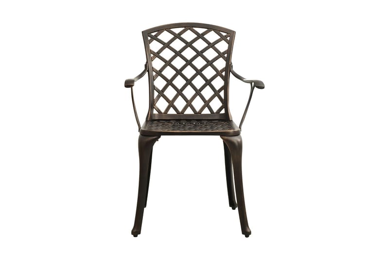Caféstolar 2 st gjuten aluminium brons - Brun - Matstol & karmstol utomhus - Balkongstol