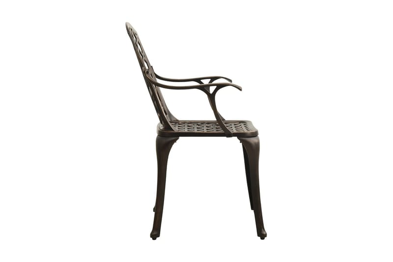 Caféstolar 2 st gjuten aluminium brons - Brun - Matstol & karmstol utomhus - Balkongstol