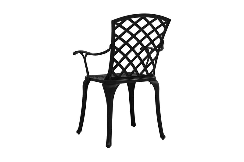 Caféstolar 2 st gjuten aluminium svart - Svart - Utemöbler - Utestol & trädgårdsstol - Matstol & karmstol utomhus