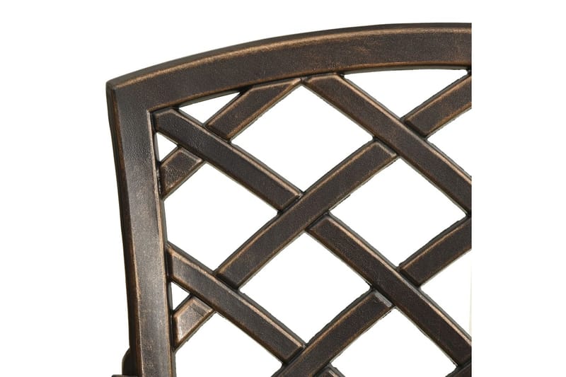Caféstolar 4 st gjuten aluminium brons - Brun - Matstol & karmstol utomhus - Balkongstol