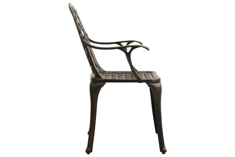 Caféstolar 4 st gjuten aluminium brons - Brun - Matstol & karmstol utomhus - Balkongstol