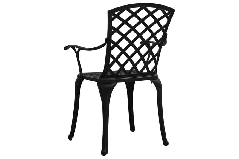 Caféstolar 4 st gjuten aluminium svart - Svart - Matstol & karmstol utomhus - Balkongstol