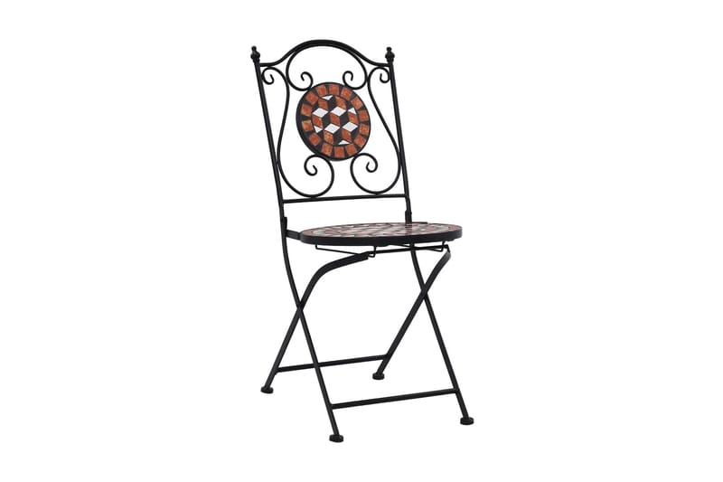 Caféstolar i mosaik 2 st brun keramik - Brun - Matstol & karmstol utomhus - Balkongstol