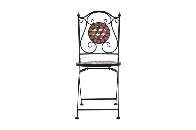 Caféstolar i mosaik 2 st brun keramik - Brun - Matstol & karmstol utomhus - Balkongstol