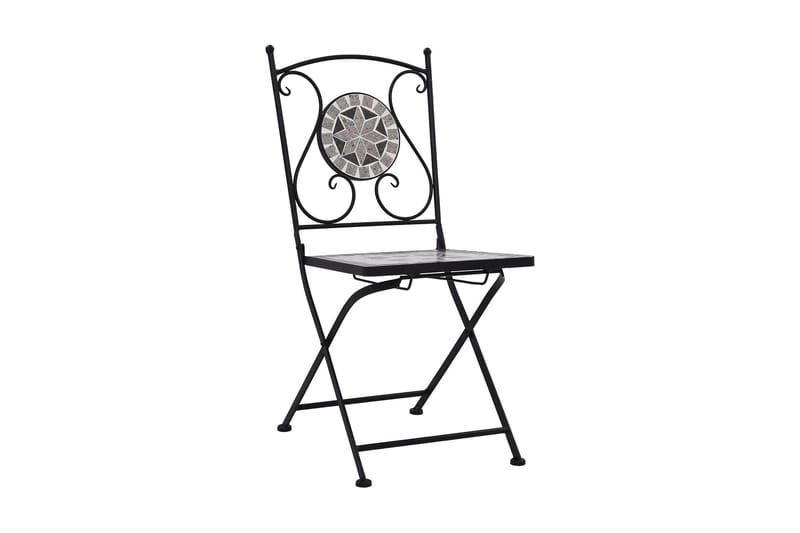 Caféstolar mosaik 2 st grå - Grå - Matstol & karmstol utomhus - Balkongstol