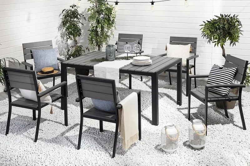 Como Trädgårdsstol 6 St 55 cm - Svart - Utemöbler - Utestol & trädgårdsstol - Matstol & karmstol utomhus