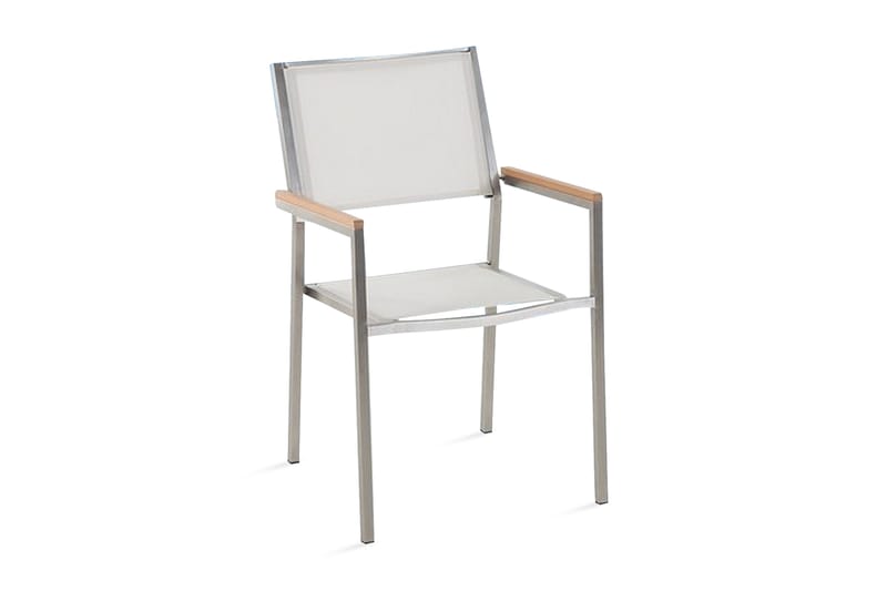 Grosseto Trädgårdsstol 2 St 58 cm - Vit - Matstol & karmstol utomhus - Balkongstol