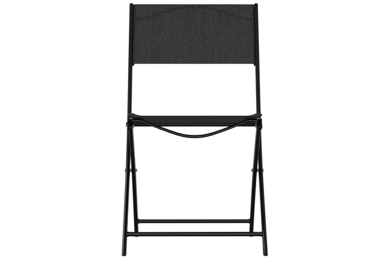 Hopfällbara trädgårdsstolar 2 st svart stål och textilen - Svart - Matstol & karmstol utomhus - Balkongstol