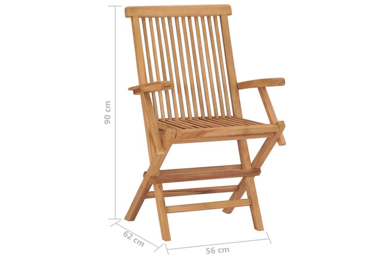 Hopfällbara Trädgårdsstolar 4 st massiv teak - Brun - Utemöbler - Utestol & trädgårdsstol - Matstol & karmstol utomhus