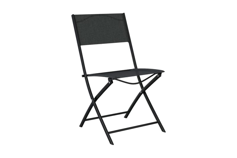 Hopfällbara trädgårdsstolar 4 st svart stål och textilen - Svart - Matstol & karmstol utomhus - Balkongstol