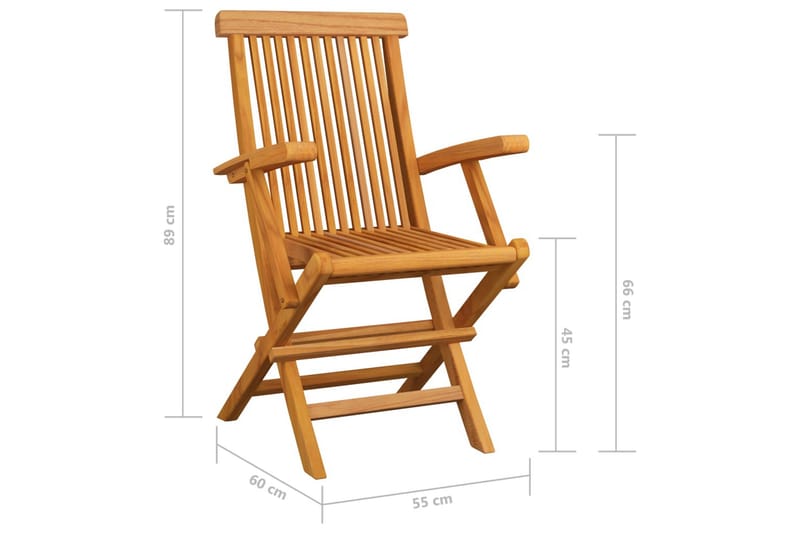 Hopfällbara Trädgårdsstolar 6 st massiv teak - Brun - Utemöbler - Utestol & trädgårdsstol - Matstol & karmstol utomhus